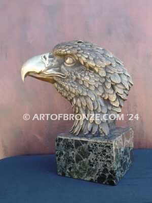 Commander spectacular bronze bald eagle bust limited-edition lost wax artwork