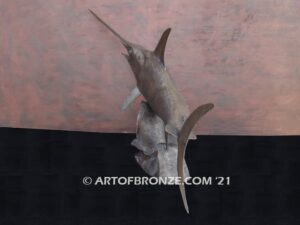 North Pacific Swordfish bronze sportfishing marlin and sailfish fine art gallery statue