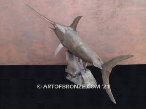 North Pacific Swordfish bronze sportfishing marlin and sailfish fine art gallery statue