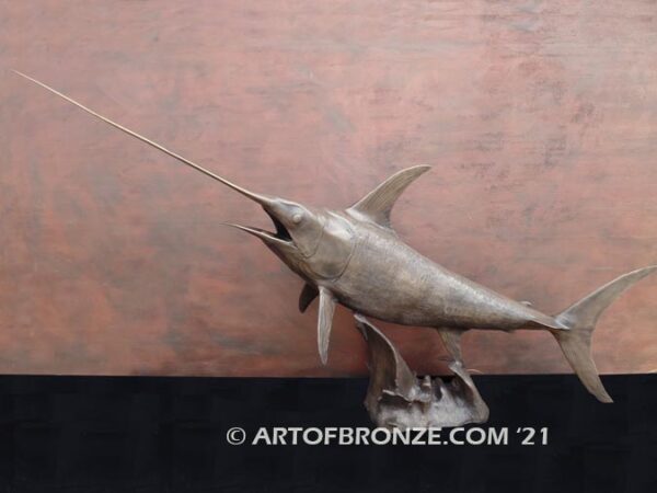 North Pacific Swordfish bronze sportfishing marlin and sailfish fine art gallery statue