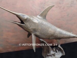 North Pacific Swordfish bronze sportfishing marlin and sailfish fine art gallery statue