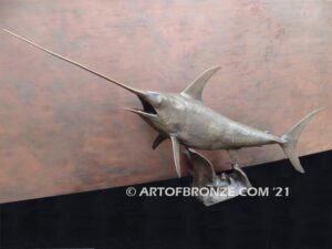 North Pacific Swordfish bronze sportfishing marlin and sailfish fine art gallery statue