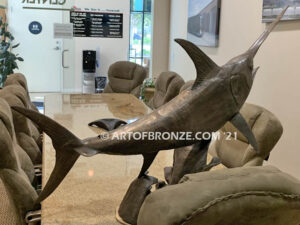 North Pacific Swordfish bronze sportfishing marlin and sailfish fine art gallery statue