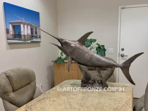 North Pacific Swordfish bronze sportfishing marlin and sailfish fine art gallery statue