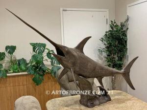 North Pacific Swordfish bronze sportfishing marlin and sailfish fine art gallery statue