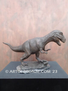 T-rex, tyrannosaurus dinosaur bronze statue for indoor home or office display