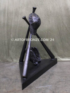 Diamond Legacy bronze sculpture for baseball fans of glove, ball, hat and bats