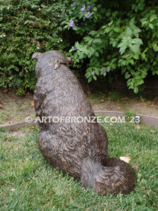 Bosco custom sculpted medium size mixed-breed dog bronze sculpture artwork