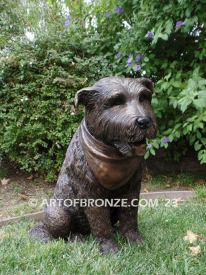 Bosco custom sculpted medium size mixed-breed dog bronze sculpture artwork