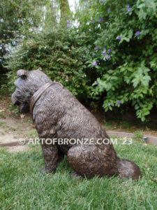 Bosco custom sculpted medium size mixed-breed dog bronze sculpture artwork