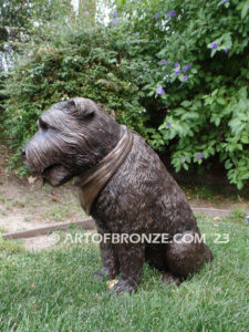 Bosco custom sculpted medium size mixed-breed dog bronze sculpture artwork