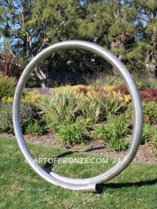 Outdoor 5 ft. tall modern stainless steel sculpture artwork