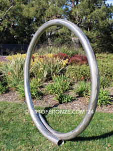 Outdoor 5 ft. tall modern stainless steel sculpture artwork