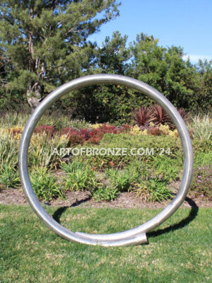 Outdoor 5 ft. tall modern stainless steel sculpture artwork