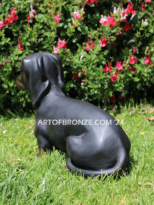 Dachshund gallery quality custom bronze sculpted statue of beloved weiner dog