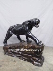 Fierce Guardian high quality bronze cast outdoor walking sculpture for zoo, park, school mascot