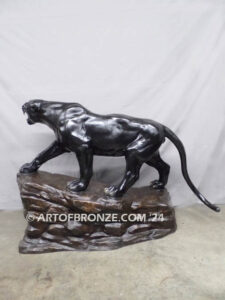 Fierce Guardian high quality bronze cast outdoor walking sculpture for zoo, park, school mascot