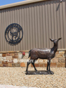 Forest Spirit Buck Horn Ranch high-quality bronze cast outdoor buck and doe monumental deer statues