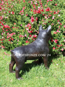 Frenchton gallery quality custom bronze statue of standing dog