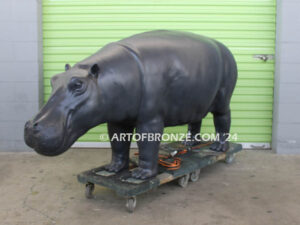 Hippo high quality cast bronze statue