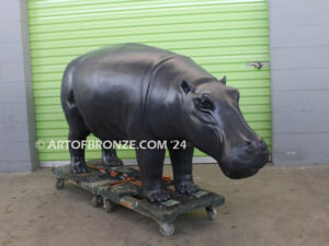 Hippo high quality cast bronze statue