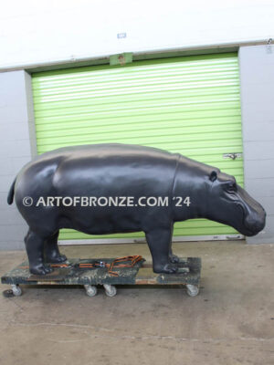 Hippo high quality cast bronze statue