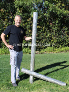 Outdoor 6 ft. tall modern stainless steel sculpture artwork