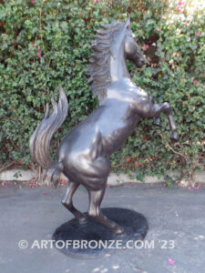 Prancing Horse outdoor monumental bronze statue of reared horse inspired after Ferrari symbol