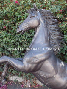 Prancing Horse outdoor monumental bronze statue of reared horse inspired after Ferrari symbol