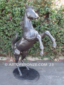 Prancing Horse outdoor monumental bronze statue of reared horse inspired after Ferrari symbol