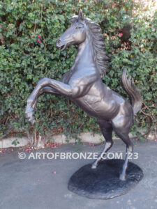 Prancing Horse outdoor monumental bronze statue of reared horse inspired after Ferrari symbol