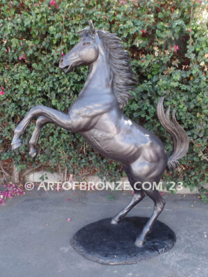 Prancing Horse outdoor monumental bronze statue of reared horse inspired after Ferrari symbol