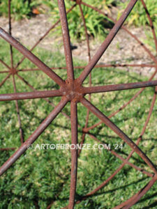 Rustic Sphere outdoor garden globe steel artwork for private or public display