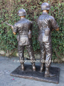 Service and Sacrifice bronze sculpture Vietnam War memorial of American Infantry soldier and South Vietnamese soldier