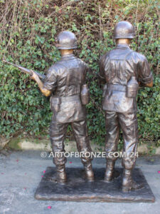 Service and Sacrifice bronze sculpture Vietnam War memorial of American Infantry soldier and South Vietnamese soldier