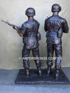 Service and Sacrifice bronze sculpture Vietnam War memorial of American Infantry soldier and South Vietnamese soldier