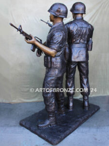 Service and Sacrifice bronze sculpture Vietnam War memorial of American Infantry soldier and South Vietnamese soldier