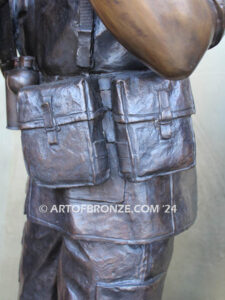 Service and Sacrifice bronze sculpture Vietnam War memorial of American Infantry soldier and South Vietnamese soldier