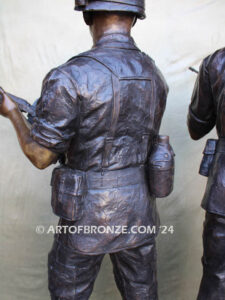 Service and Sacrifice bronze sculpture Vietnam War memorial of American Infantry soldier and South Vietnamese soldier