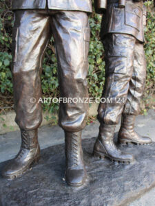 Service and Sacrifice bronze sculpture Vietnam War memorial of American Infantry soldier and South Vietnamese soldier