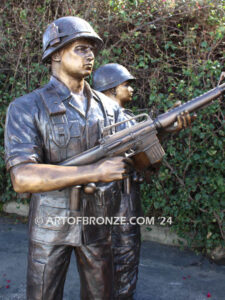 Service and Sacrifice bronze sculpture Vietnam War memorial of American Infantry soldier and South Vietnamese soldier