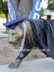 Wildcat Pride high-quality bronze statue high school mascot for graduating class