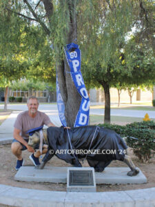 Wildcat Pride high-quality bronze statue high school mascot for graduating class