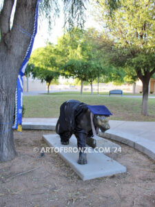 Wildcat Pride high-quality bronze statue high school mascot for graduating class