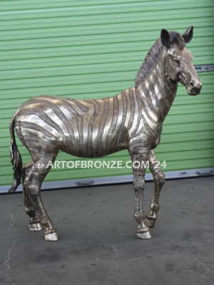 Zebra high quality cast bronze statue