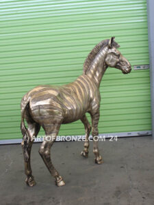 Zebra high quality cast bronze statue