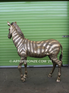 Zebra high quality cast bronze statue