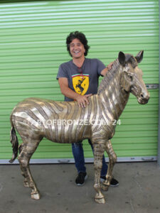 Zebra high quality cast bronze statue