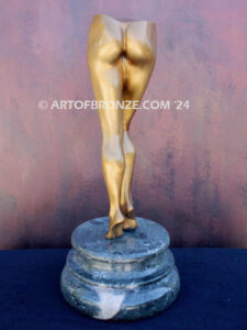 Essence Unveiled bronze sculpture of beautiful nude female form of legs and torso.