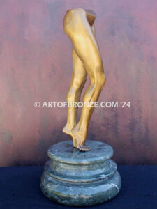 Essence Unveiled bronze sculpture of beautiful nude female form of legs and torso.